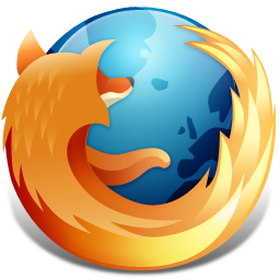 The Firefox logo: a flaming fox surrounding the Earth.